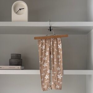 Children's Floral Print Casual Bottoms - Tan